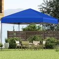 10 X 10 Feet Pop up Canopy Tent with Portable Carrying Bag and 8 Stakes-Blue - Blue - Canopies