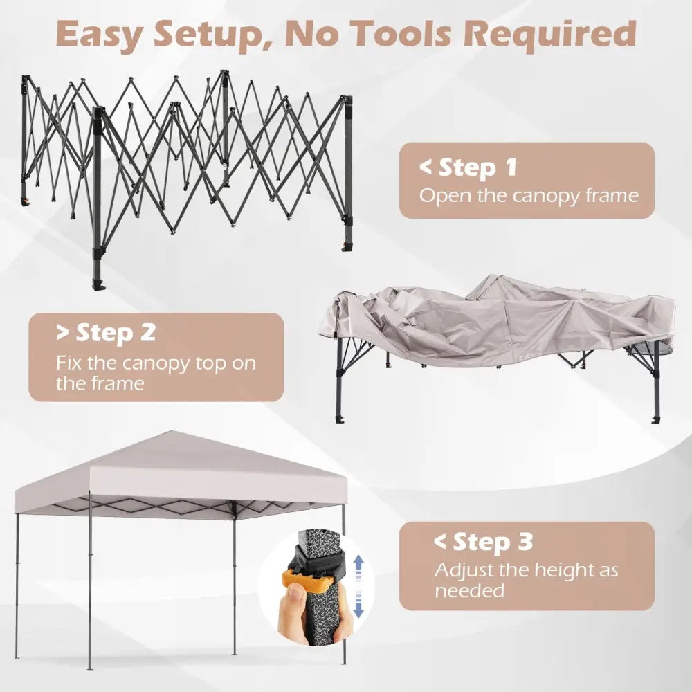 10 X 10 Feet Pop up Canopy Tent with Portable Carrying Bag and 8 Stakes-Yellow - Yellow - Canopies