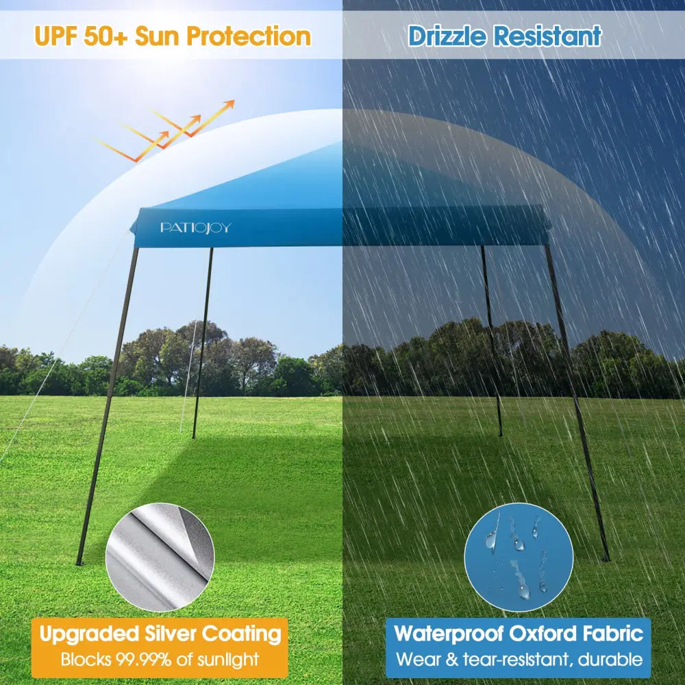 10 x 10 Feet Pop Up Canopy with with Mesh Sidewalls and Roller Bag-Blue - Blue - Canopies