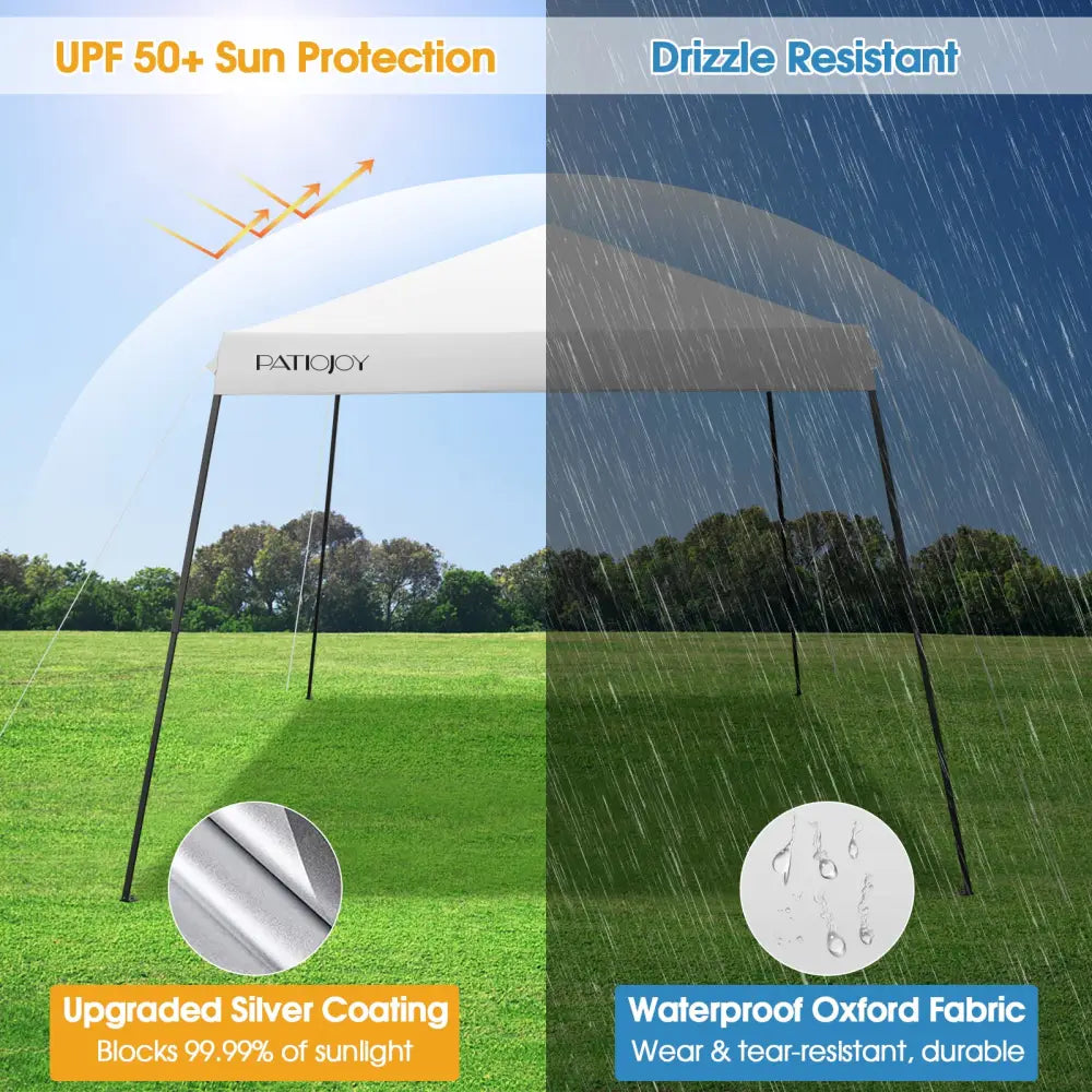 10 x 10 Feet Pop Up Canopy with with Mesh Sidewalls and Roller Bag-White - White - Canopies