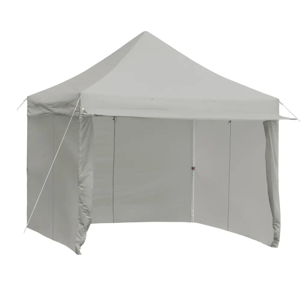 10 x 10 Feet Pop up Gazebo with 4 Height and Adjust Folding Awning-Gray - Gray - Canopies