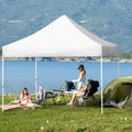 10 x 10 Feet Pop up Gazebo with 4 Height and Adjust Folding Awning-White - White - Canopies