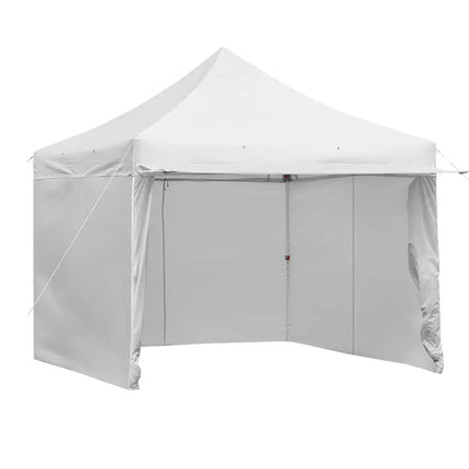 10 x 10 Feet Pop up Gazebo with 4 Height and Adjust Folding Awning-White - White - Canopies