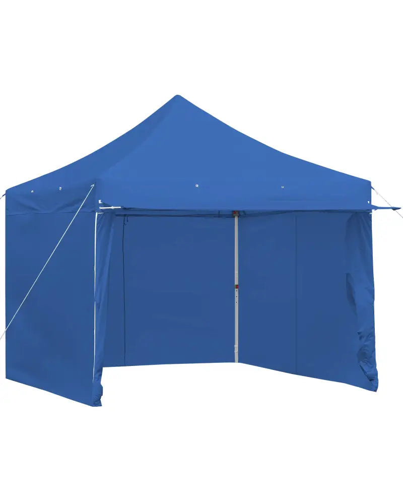 10 x 10 Feet Pop-up Gazebo with 5 Removable Zippered Sidewalls and Extended Awning-Blue - Blue - Canopies