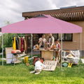10 X 10 FT Foldable Outdoor Patio Shelter Canopy Tent with 1-Push Center Lock-Pink - Pink - Canopies