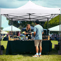 10 x 10 FT Outdoor Pop up Canopy Tent Easy Setup Gazebo Shelter with Wheeled Bag-White - White - Canopies