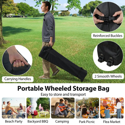 10 X 10 FT Pop up Canopy Tent with 1 Sidewall and Wheeled Bag-Gray - Gray - Canopies