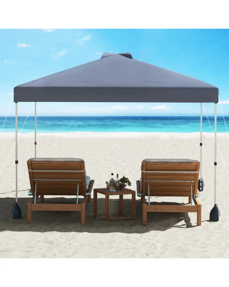 10 X 10 FT Pop up Canopy Tent with 1 Sidewall and Wheeled Bag-Gray - Gray - Canopies