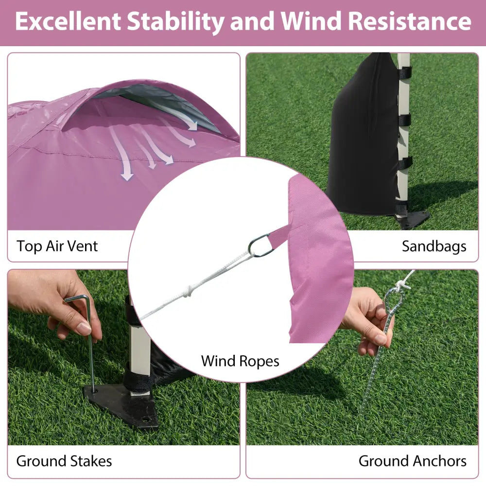 10 X 10 FT Pop up Canopy Tent with 1 Sidewall and Wheeled Bag-Pink - Pink - Canopies