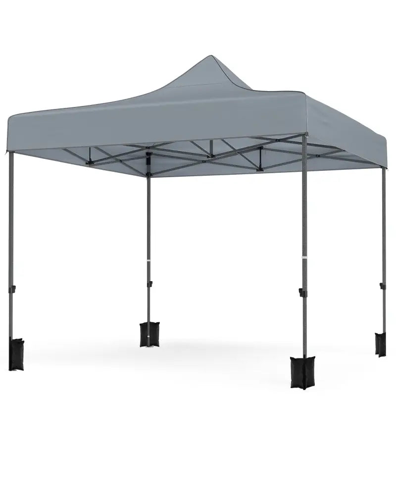 10 x 10 FT Pop up Canopy Tent with 4 Removable Sidewalls and Wheeled Bag-Gray - Gray - Canopies