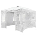10 x 10 FT Pop Up Canopy Tent with 4 Sidewalls and Adjustable Height Waterproof-White - White - Canopies