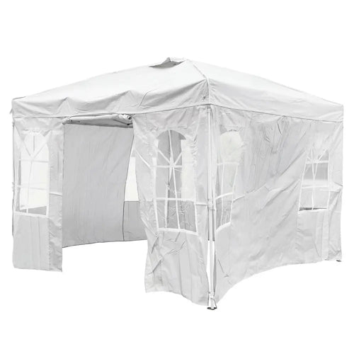 10 x 10 FT Pop Up Canopy Tent with 4 Sidewalls and Adjustable Height Waterproof-White - White - Canopies