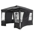 10 x 10 FT Pop Up Canopy Tent with 4 Sidewalls and Adjustable Height Waterproof-Black - Black - Canopies