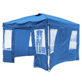 10 x 10 FT Pop Up Canopy Tent with 4 Sidewalls and Adjustable Height Waterproof-Blue - Blue - Canopies