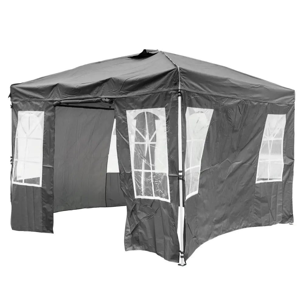 10 x 10 FT Pop Up Canopy Tent with 4 Sidewalls and Adjustable Height Waterproof-Gray - Gray - Canopies