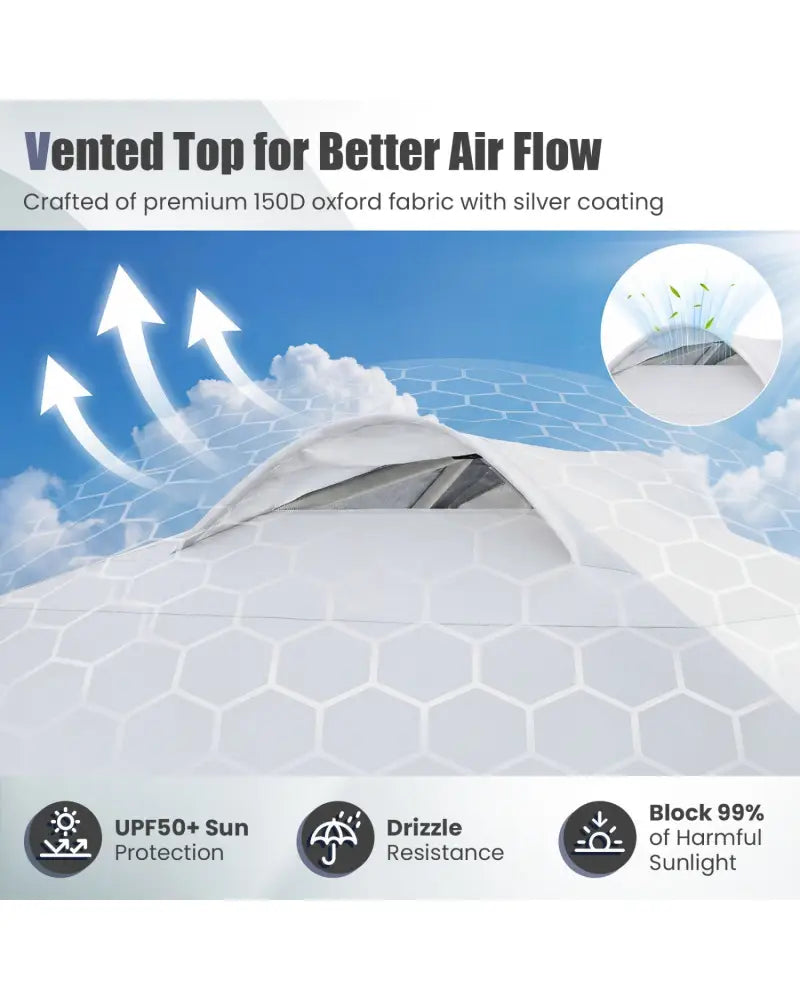 10 x 10 FT Pop up Canopy Tent with Sidewall 6 Pockets Instant Setup Commercial Gazebo-White - White - Canopies