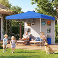 10 x 10 FT Pop up Canopy Tent with Sidewall 6 Pockets Instant Setup Commercial Gazebo-Blue - Blue - Canopies