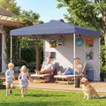 10 x 10 FT Pop up Canopy Tent with Sidewall 6 Pockets Instant Setup Commercial Gazebo-Gray - Gray - Canopies
