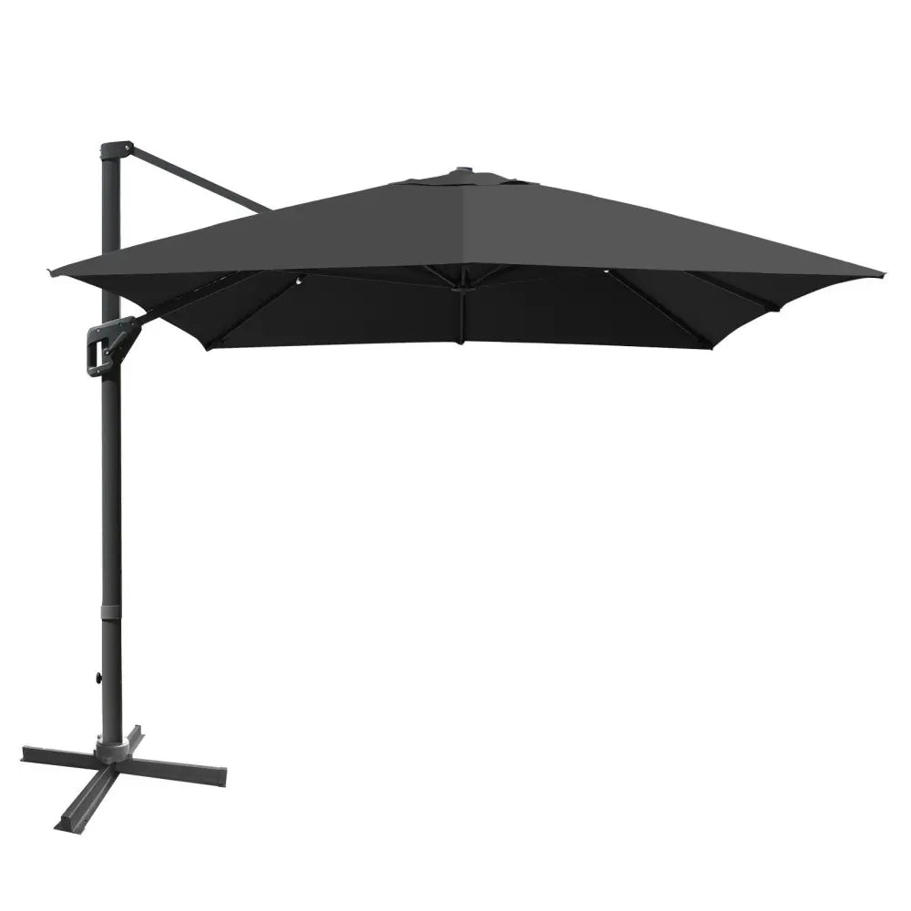 10 x13 Feet Rectangular Cantilever Umbrella with 360° Rotation Function-Gray - Gray - Outdoor Umbrellas