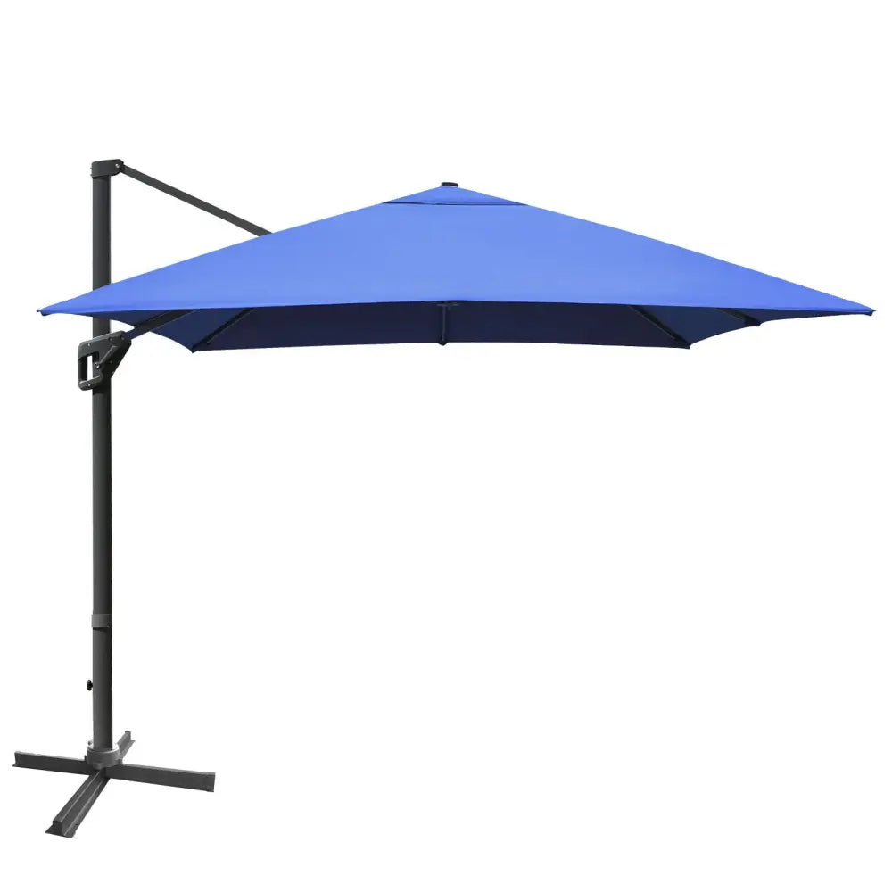 10 x13 Feet Rectangular Cantilever Umbrella with 360° Rotation Function-Navy - Navy - Outdoor Umbrellas