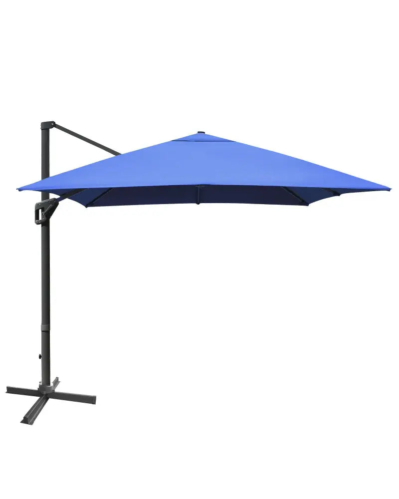 10 x13 Feet Rectangular Cantilever Umbrella with 360° Rotation Function-Navy - Navy - Outdoor Umbrellas