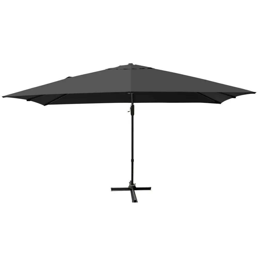 10 x13 Feet Rectangular Cantilever Umbrella with 360° Rotation Function-Gray - Gray - Outdoor Umbrellas