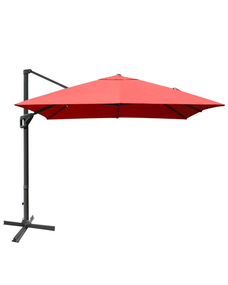 10 x13 Feet Rectangular Cantilever Umbrella with 360° Rotation Function-Orange - Orange - Outdoor Umbrellas
