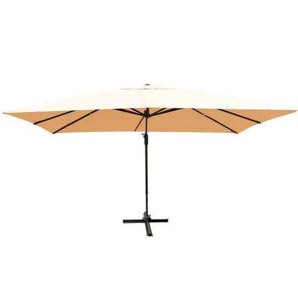 10 x13 Feet Rectangular Cantilever Umbrella with 360° Rotation Function-Beige - Beige - Outdoor Umbrellas