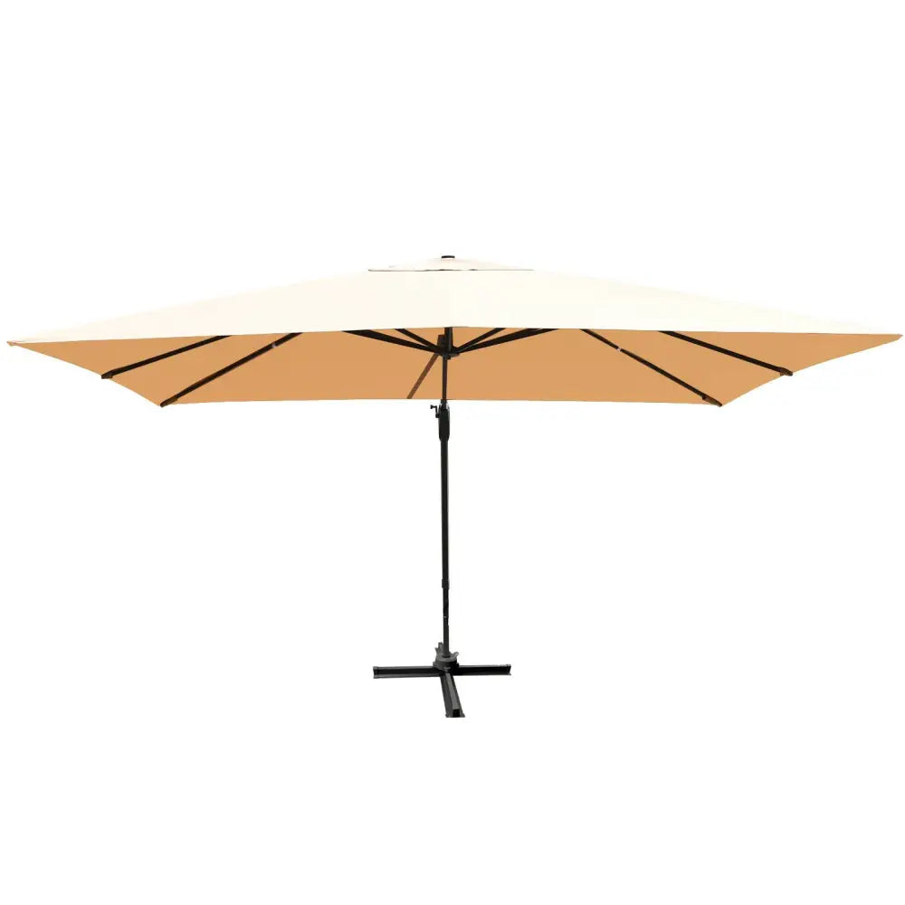 10 x13 Feet Rectangular Cantilever Umbrella with 360° Rotation Function-Beige - Beige - Outdoor Umbrellas