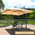 10 x13 Feet Rectangular Cantilever Umbrella with 360° Rotation Function-Beige - Beige - Outdoor Umbrellas