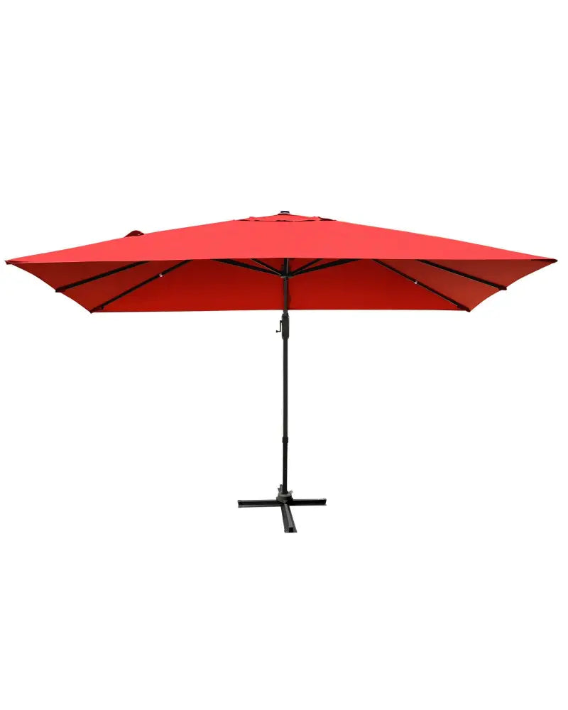 10 x13 Feet Rectangular Cantilever Umbrella with 360° Rotation Function-Wine - Red - Outdoor Umbrellas