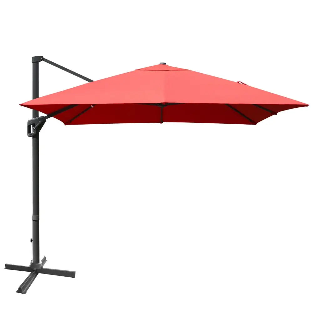 10 x13 Feet Rectangular Cantilever Umbrella with 360° Rotation Function-Orange - Orange - Outdoor Umbrellas