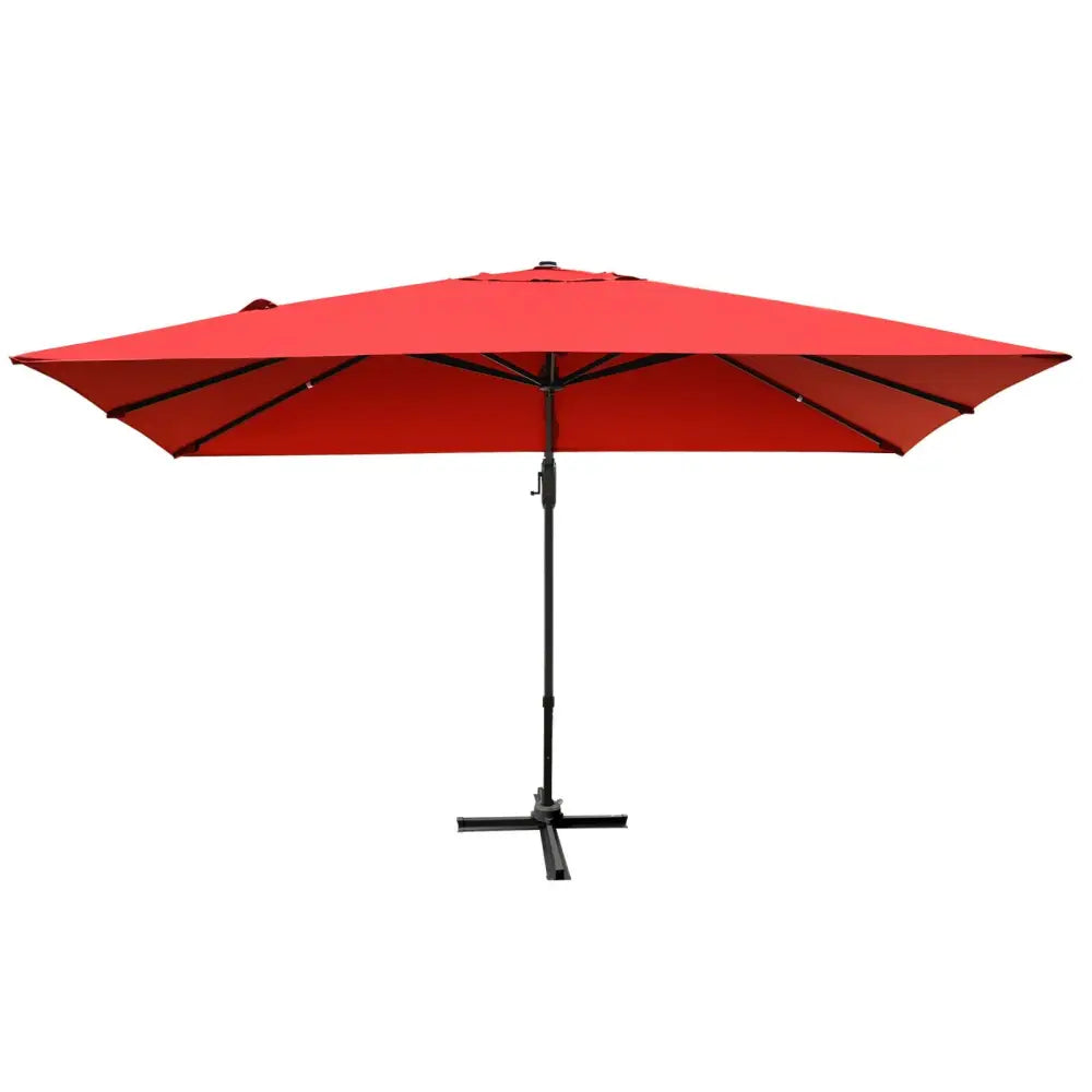 10 x13 Feet Rectangular Cantilever Umbrella with 360° Rotation Function-Orange - Orange - Outdoor Umbrellas