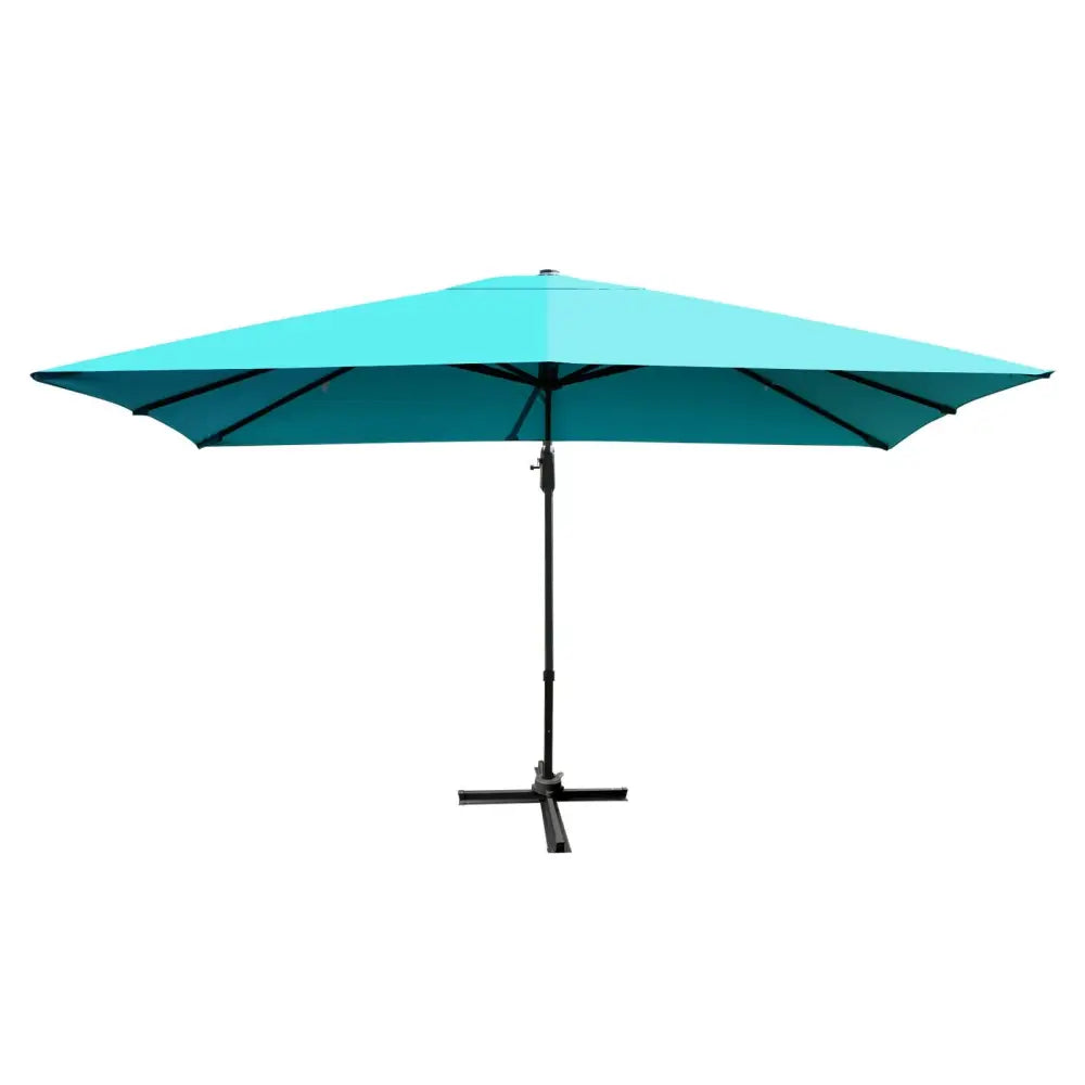 10 x13 Feet Rectangular Cantilever Umbrella with 360° Rotation Function-Turquoise - Turquoise - Outdoor Umbrellas