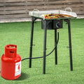 100 000-BTU Portable Propane Outdoor Camp Stove with Adjustable Legs - Black - Outdoor Grills