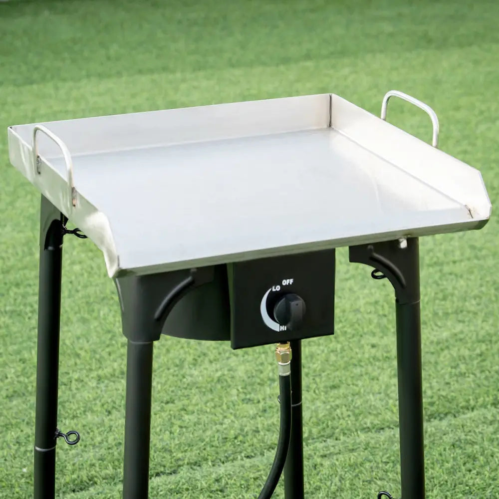 100 000-BTU Portable Propane Outdoor Camp Stove with Adjustable Legs - Black - Outdoor Grills