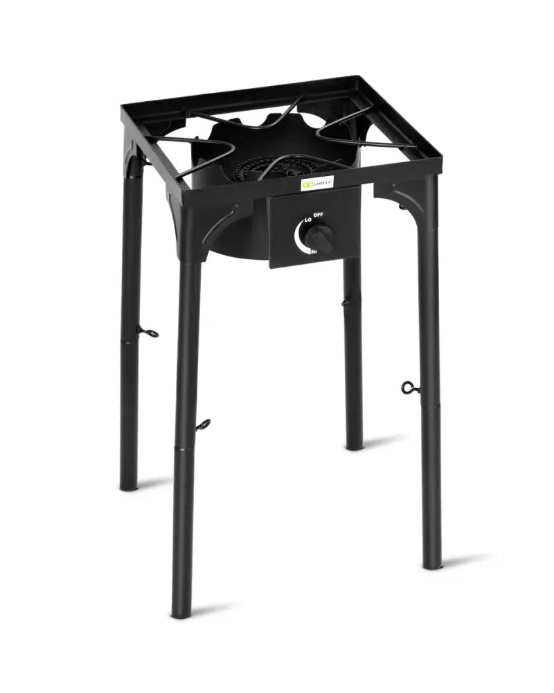 100 000-BTU Portable Propane Outdoor Camp Stove with Adjustable Legs - Black - Outdoor Grills
