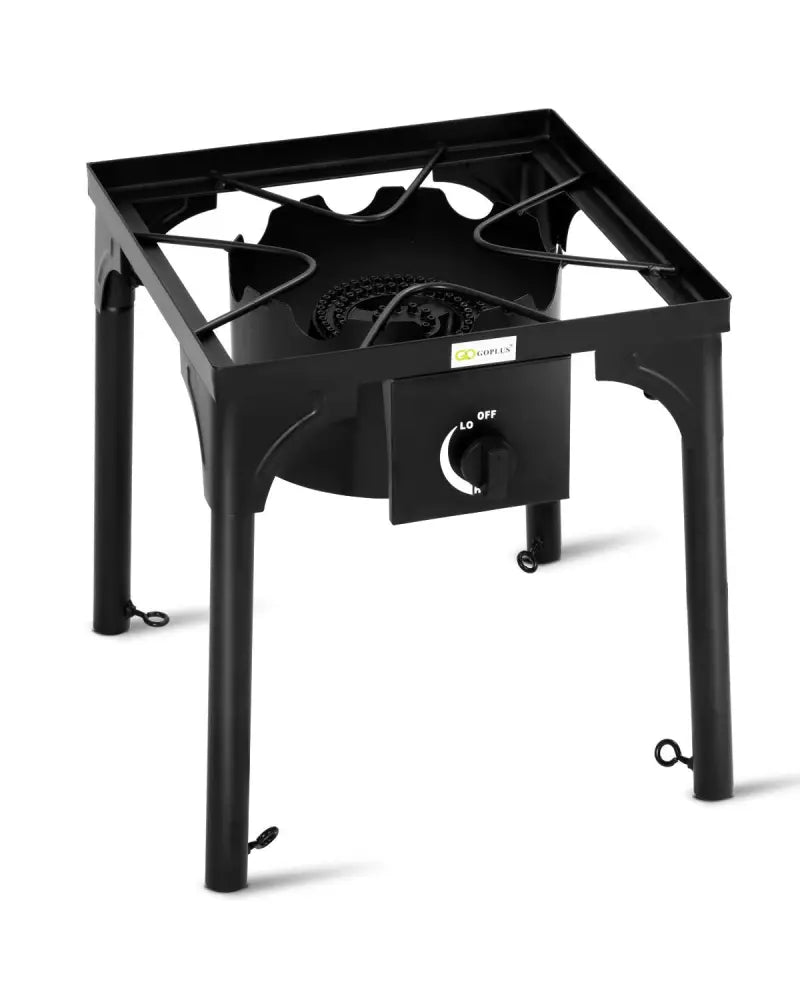100 000-BTU Portable Propane Outdoor Camp Stove with Adjustable Legs - Black - Outdoor Grills
