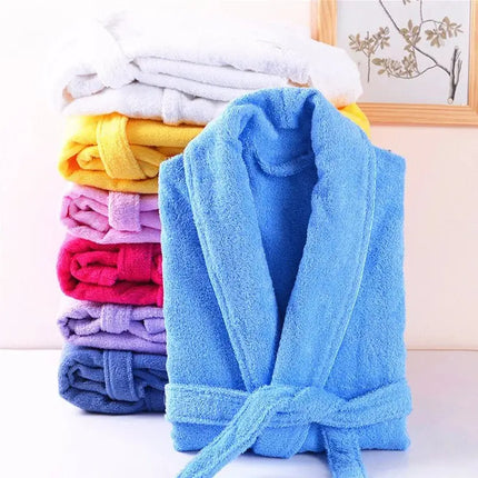 100% Cotton Terry Bathrobe for Women & Men – Thick Winter Tatting Weave Robe, Ultra‑Absorbent Mid‑Calf Towel Gown - Oasis Home Essentials