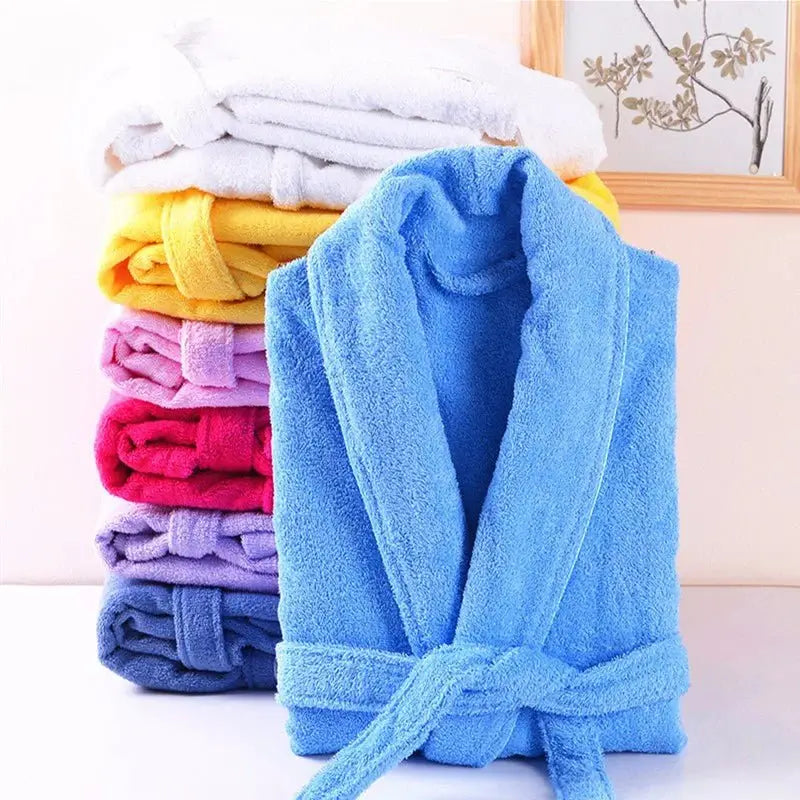 100% Cotton Terry Bathrobe for Women & Men – Thick Winter Tatting Weave Robe, Ultra‑Absorbent Mid‑Calf Towel Gown - Oasis Home Essentials
