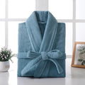 100% Cotton Terry Bathrobe for Women & Men – Thick Winter Tatting Weave Robe, Ultra‑Absorbent Mid‑Calf Towel Gown - Oasis Home Essentials