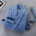 100% Cotton Thick Toweling Terry Robe – Winter Long Bathrobe for Couples, Soft Absorbent Homewear Sleep Robe - Oasis Home Essentials
