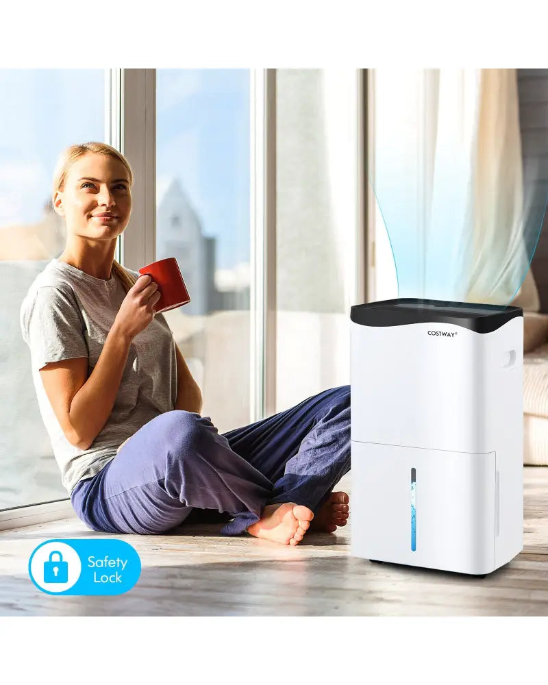100-Pint Dehumidifier with Smart App and Alexa Control for Home and Basements-White - White - Dehumidifiers