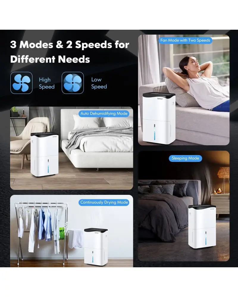 100-Pint Dehumidifier with Smart App and Alexa Control for Home and Basements-White - White - Dehumidifiers