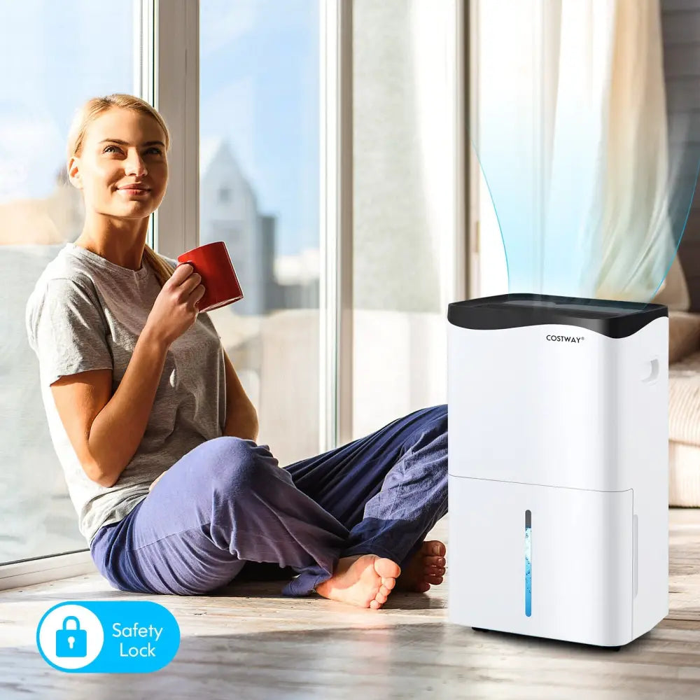 100-Pint Dehumidifier with Smart App and Alexa Control for Home and Basements-White - White - Dehumidifiers