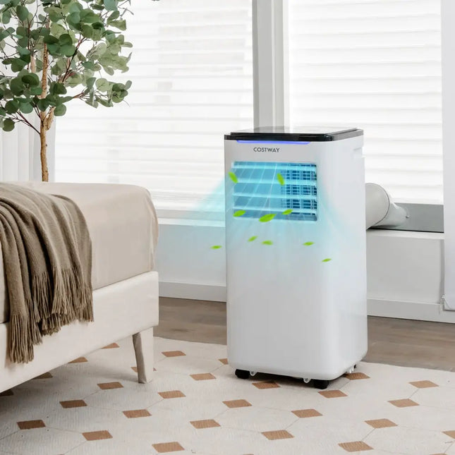 Costway 10,000 BTU 3-in-1 portable air conditioner with fan and dehumidifier modes, compact unit for cooling and air quality control