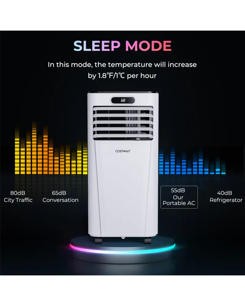 10000 BTU 4-in-1 Portable Air Conditioner with Dehumidifier and Fan Mode-White - White - Portable Air Conditioners