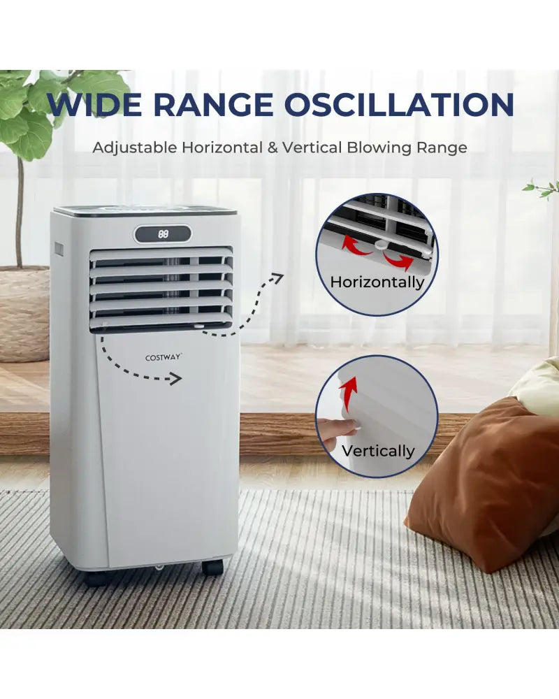10000 BTU 4-in-1 Portable Air Conditioner with Dehumidifier and Fan Mode-White - White - Portable Air Conditioners