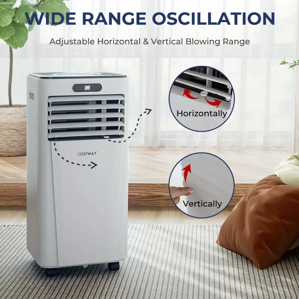 10000 BTU 4-in-1 Portable Air Conditioner with Dehumidifier and Fan Mode-White - White - Portable Air Conditioners