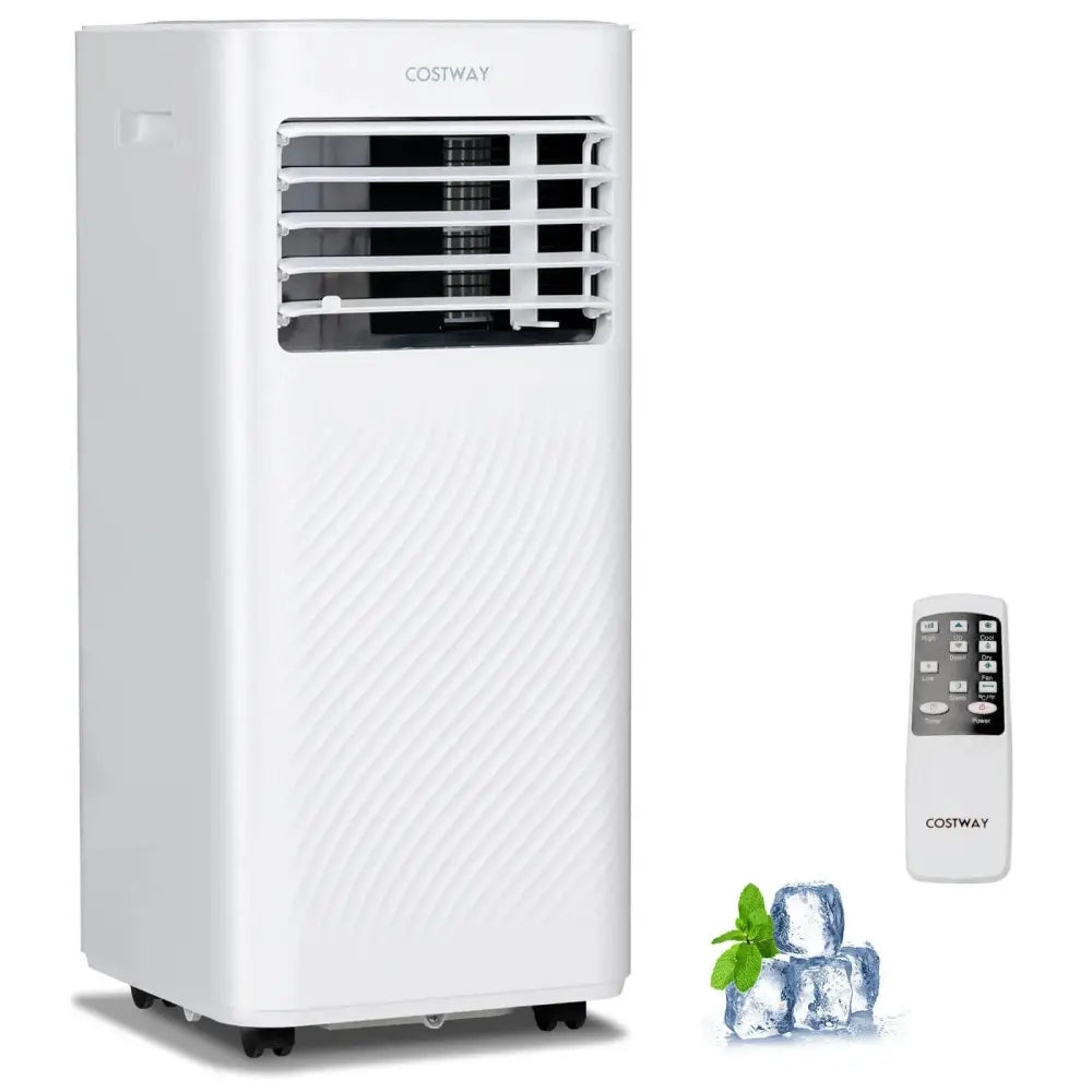 10000 BTU 4-in-1 Portable Air Conditioner with Dehumidifier and Sleep Mode-White Costway